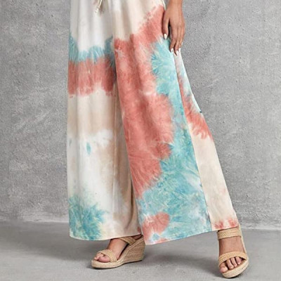 Women's Tie-dye Loose Fit Flared Wide Leg Palazzo Pants